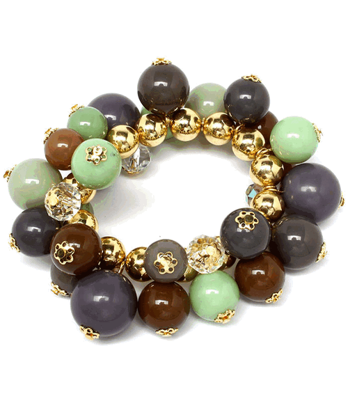 Multi Glass Bead Bracelet
